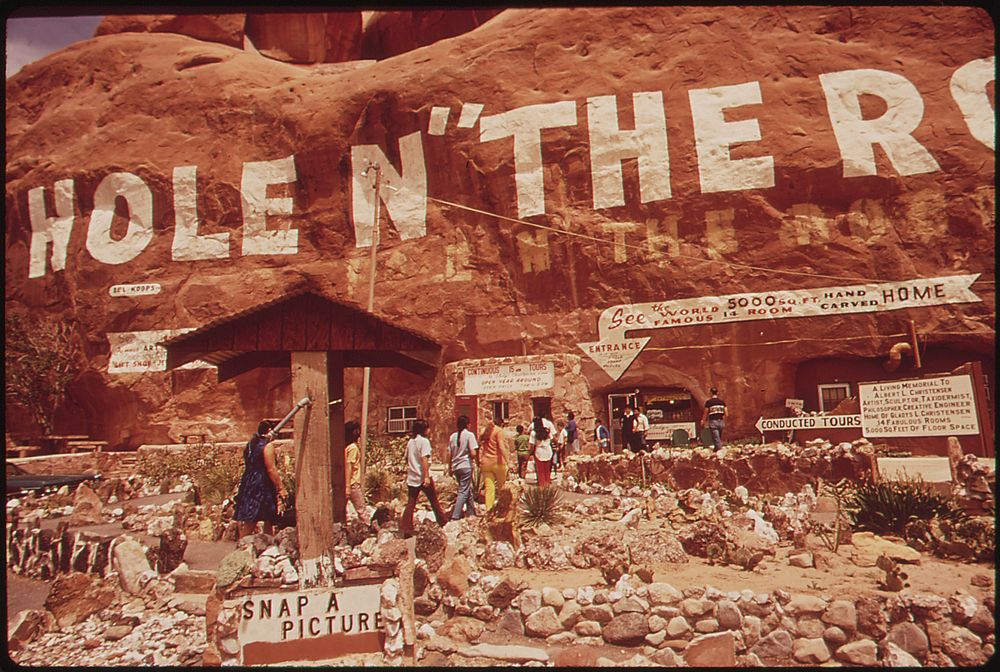 Hole in "The Rock", 1.5 Mile South of Moab, Is the Only Commercial, Roadside Attraction in the Area. It Is a Home Carved…