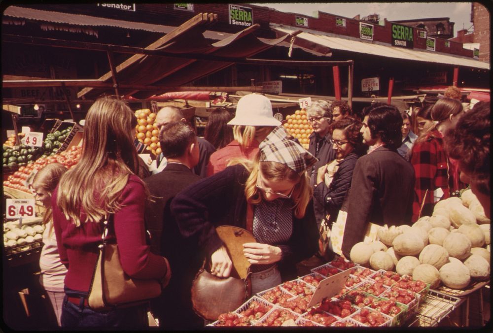 Outdoor Food Market at Haymarket Square. Public Protest Saved the Square from Incorporation Into an Expressway 05/1973.…