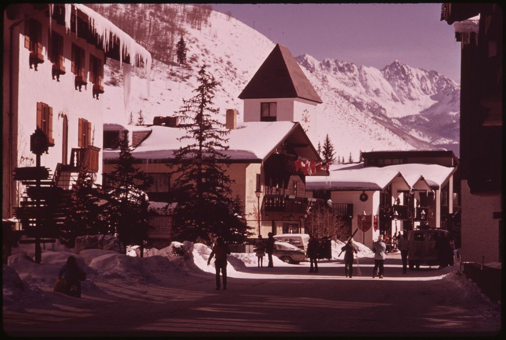 The Village of Vail Was Built Exclusively for Skiers 02/1974. Photographer: Hoffman, Ron. Original public domain image from…