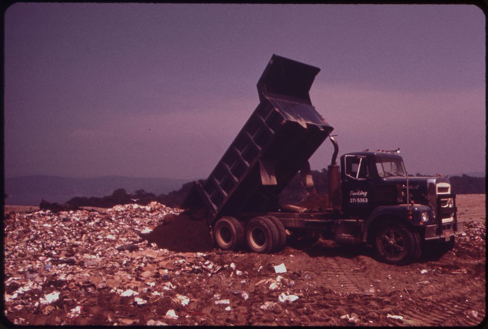 Dumping Garbage at Croton Landfill Operation 08/1973. Photographer: Blanche, Wil. Original public domain image from Flickr