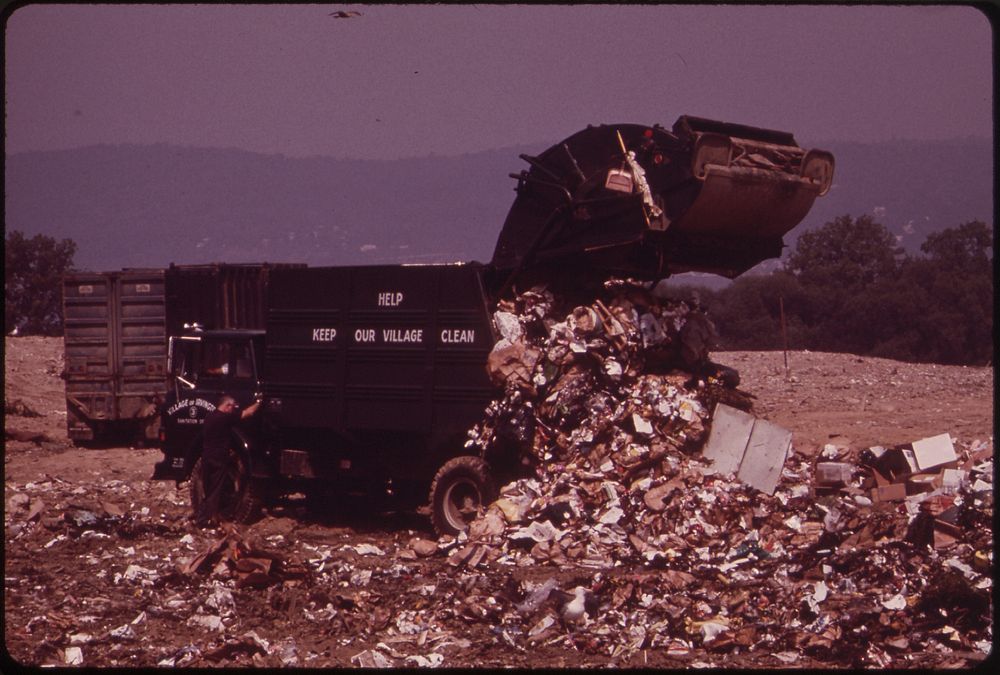 Dumping Garbage at the Croton Landfill Operation 08/1973. Photographer: Blanche, Wil. Original public domain image from…