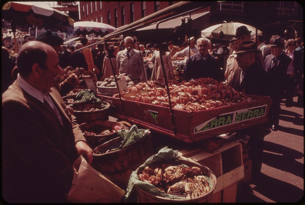 Outdoor Food Market at Haymarket Square. Public Protest Saved the Square from Incorporation Into an Expressway 05/1973.…
