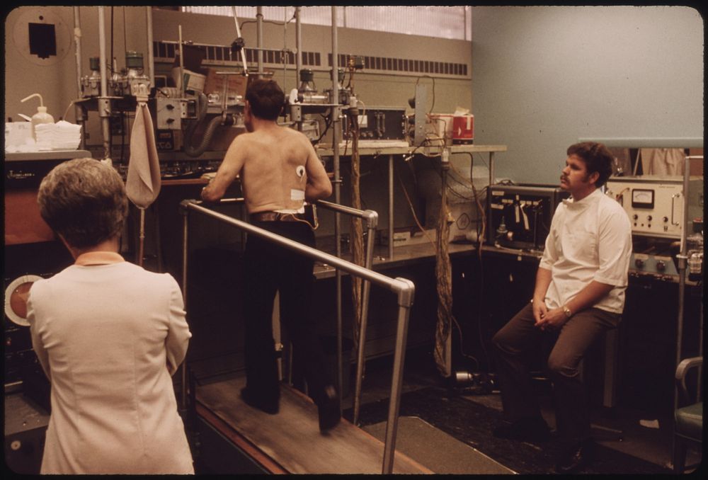 Miner in the Black Lung Laboratory at the Appalachian Regional Hospital in Beckley, West Virginia, Undergoing Tests While on…