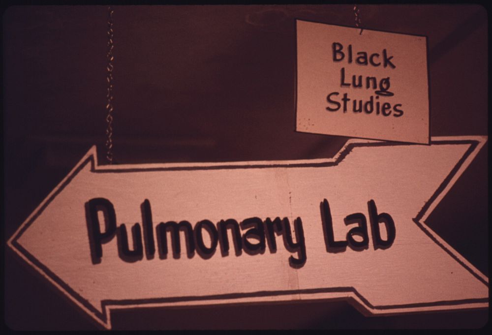 Sign to Laboratory Where Black Lung Studies Are Underway with Supervision by Dr. Donald Rasmussen.