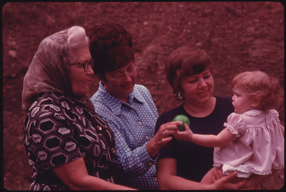 Three Generations of Coal Mine Wives and a Baby, All Residents of Cumberland, Kentucky. From the Left, They Are Mrs Berry…