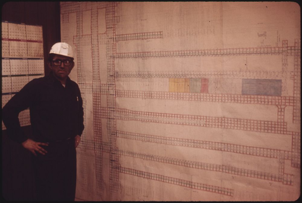 G.F. Harris, Mine Superintendent of Virginia-Pocahontas Coal Company Mine #3 near Richlands, Virginia 04/1974. Photographer:…