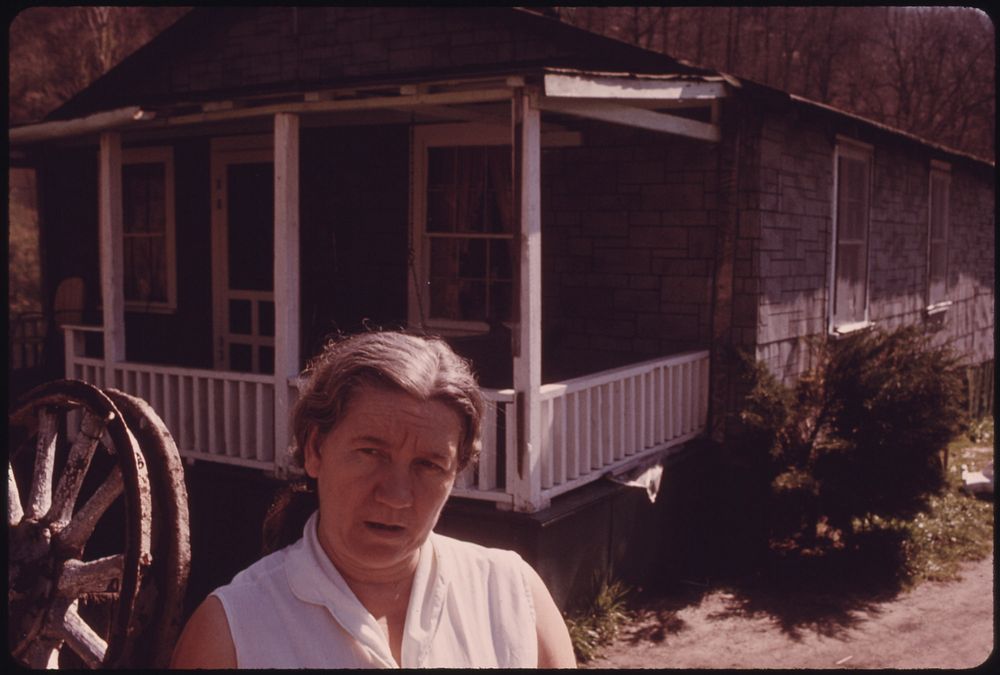 Lilly Mae Sheets, Fireco, West Virginia, near Beckley, Stands Outside Her Raleigh County Home. Her Husband Was Hurt by a…