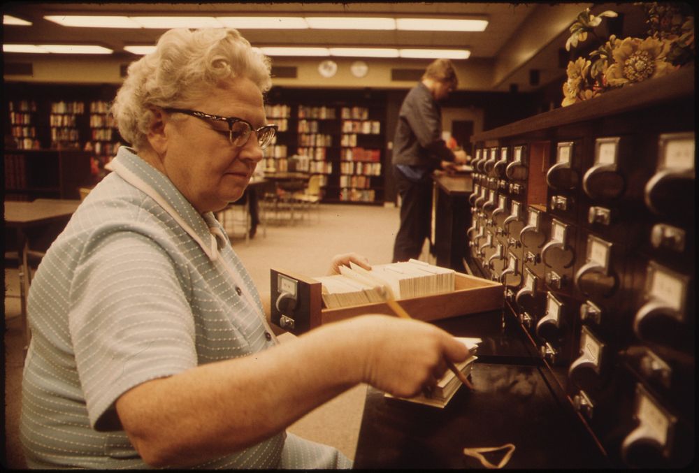 Librarian at the Card Files at Senior High School in New Ulm Minnesota.