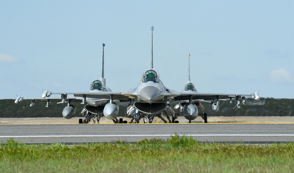 F-16s during a combat exercise at Hill Air Force Base, Utah, May 1, 2019.