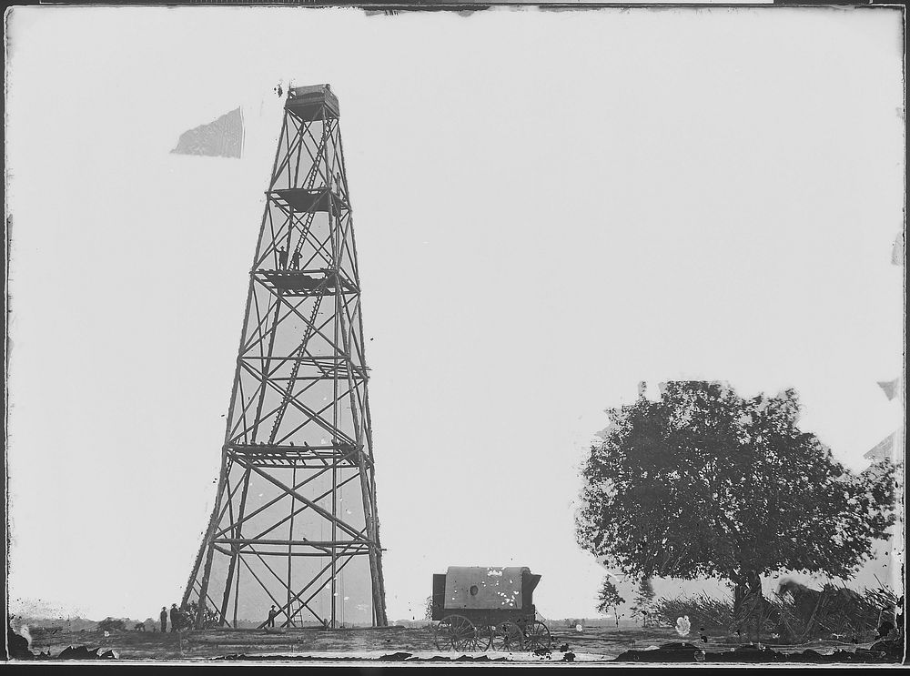 Lookout tower on Bermuda Hundred line, near Point of Rocks. Photographer: Brady, Mathew, 1823 (ca.) - 1896. Original public…