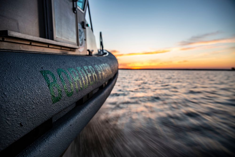 U.S. Border Patrol agents assigned to the Warroad, MN, station patrol the Northwest Angle on Lake of the Woods in Warroad…