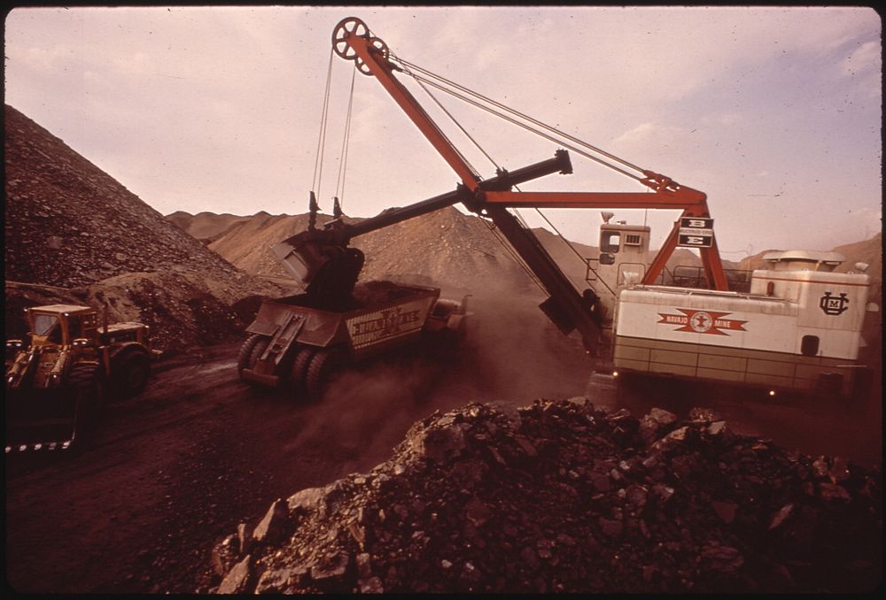 Strip Mining Operations at the Navajo Mine of the Utah Construction and Mining Company. The Navajo Mine Services the Four…