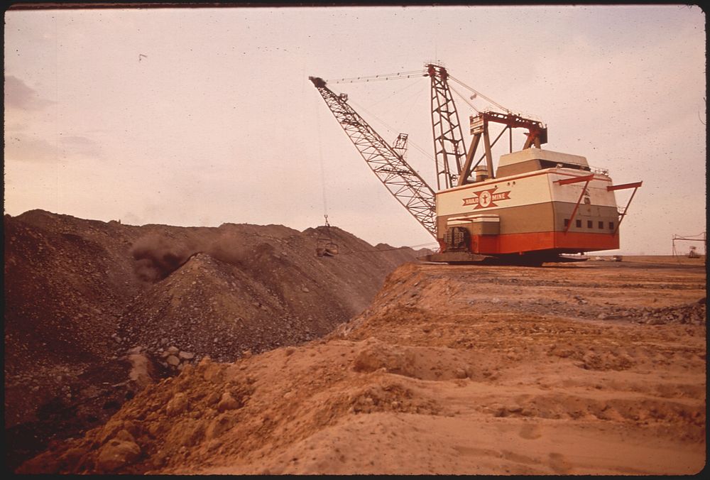 Strip Mining with Dragline Equipment at the Navajo Mine in Northern Arizona 06/1972. Photographer: Eiler, Lyntha Scott.…