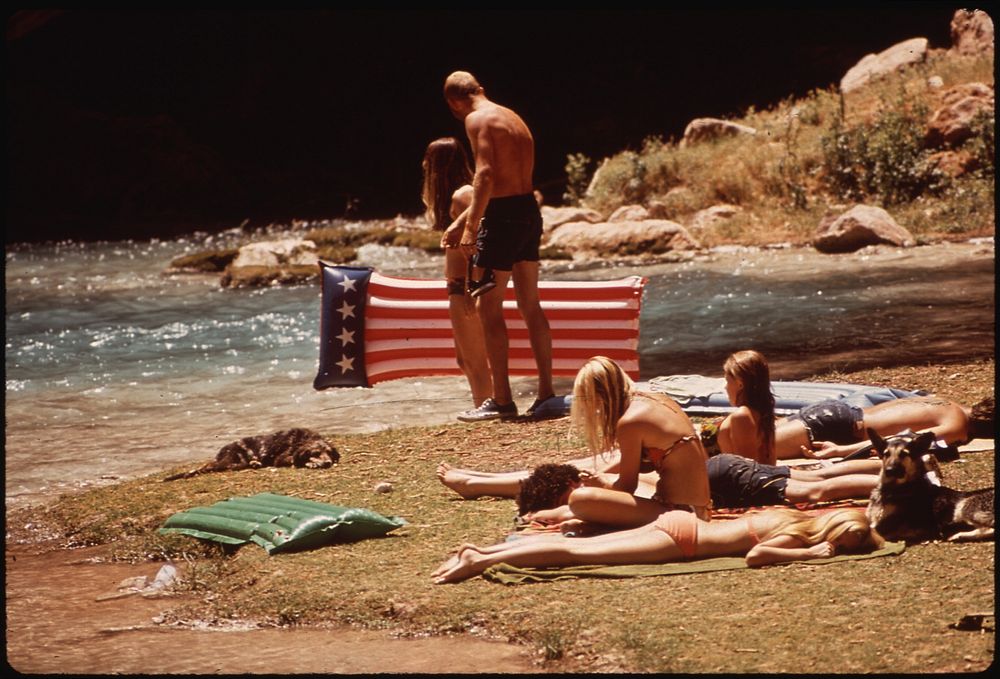 Tourists Cool Off At Havasu Creek. Owned By the National Park Service, Though It Is on the Havasupai Reservation This…