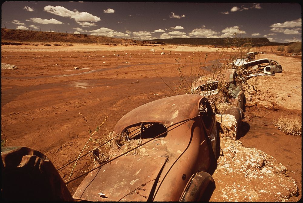 Old Cars Serve as Water-Break on Navajo Reservation. Photographer: Eiler, Terry. Original public domain image from Flickr
