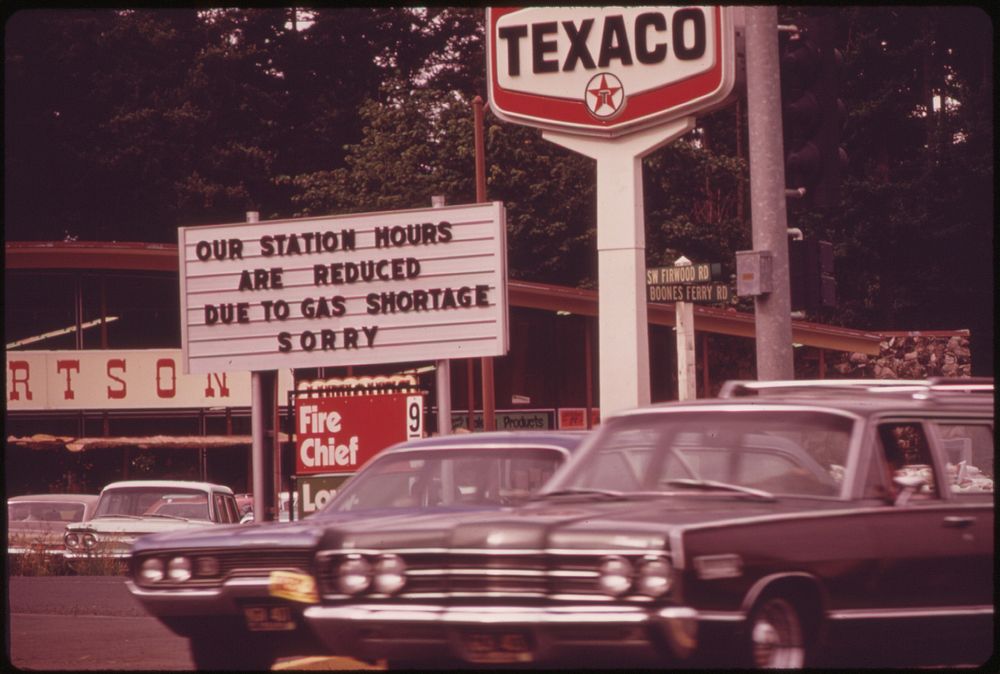 One of Many Service Stations in the Portland Area Carrying Signs Reflecting the Gasoline Shortage 06/1973. Photographer:…