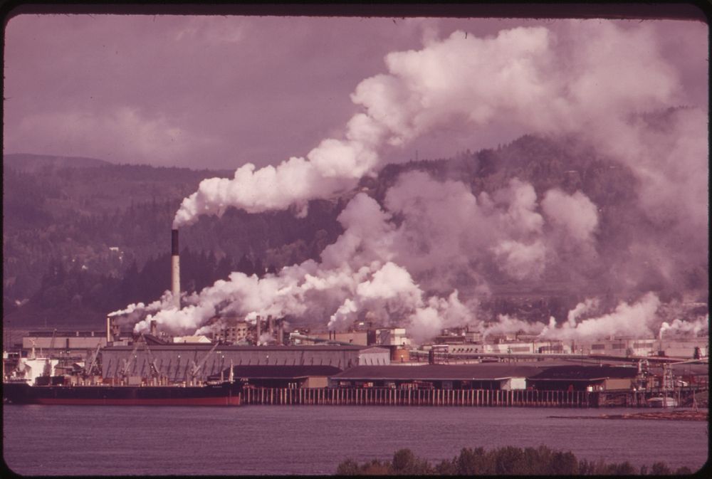 Weyerhauser Paper Mills and Reynolds Metal Plant Are Both Located in Longview, on the Columbia River. Intense Industrial…