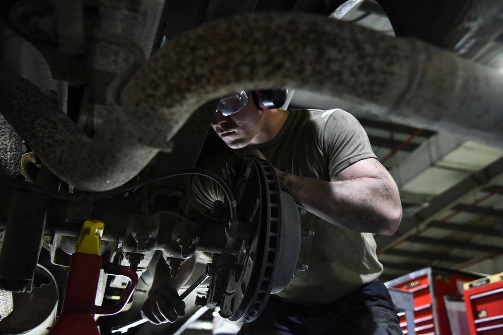 U.S. Air Force Staff Sgt. Braxton Willoughby, a vehicle maintenance customer service representative with the 380th…
