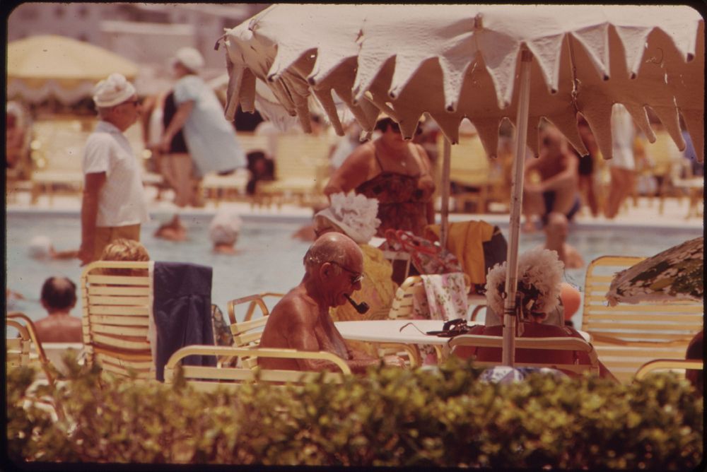 Residents of Century Village, a New Retirement Community Sun Themselves at Poolside. The Entire Village of 7,838 Units…