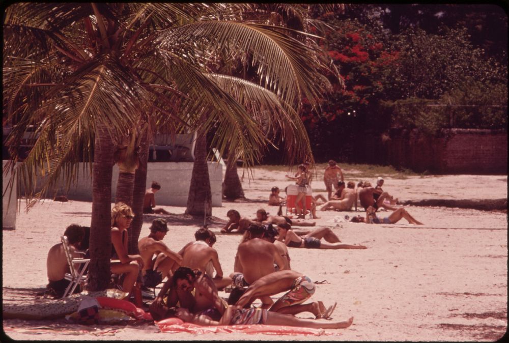 Palm-Shaded Beach at the Southernmost Point of the United States. Photographer: Schulke, Flip, 1930-2008. Original public…