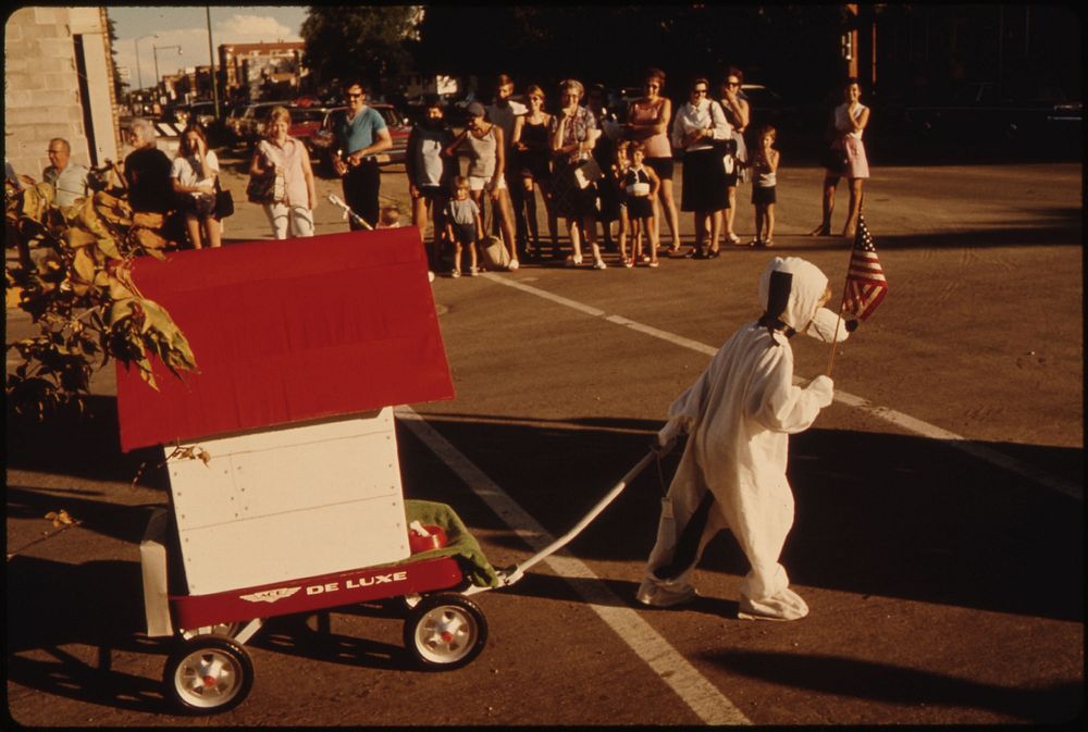 Participant in a Kiddies Parade, an Annual Event Held Early in the Evening During the Summer in New Ulm, Minnesota.