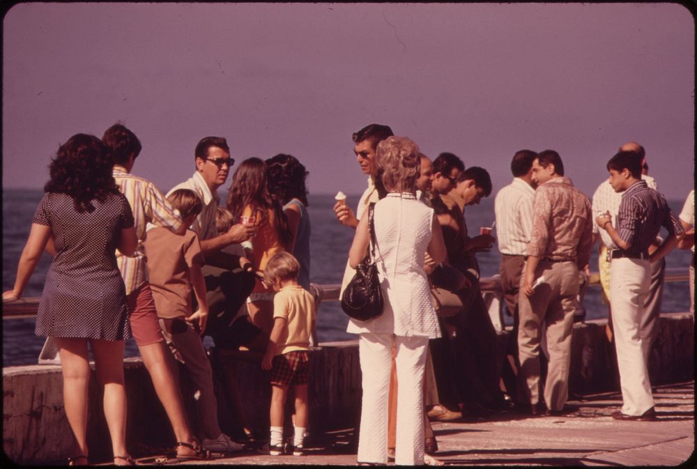 Tourists on the Public Beach Pier. Photographer: Schulke, Flip, 1930-2008. Original public domain image from Flickr