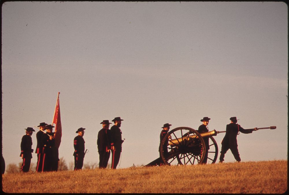 Members of the New Ulm Battery, One of the Major Historical Heritages of New Ulm, Minnesota, Getting Ready to Fire a Salute.