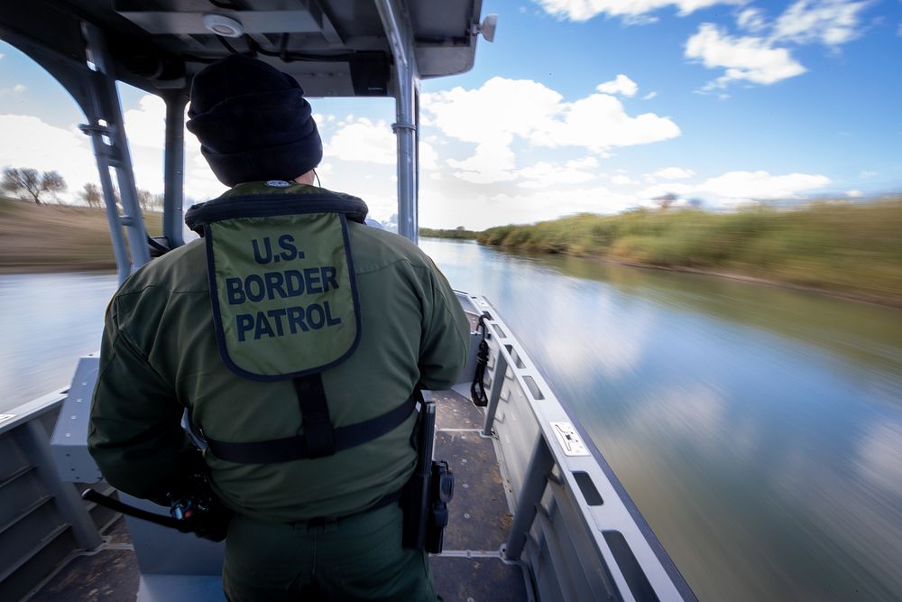 Yuma Sector Border Patrol Agents patrol the Colorado River near Yuma, AZ