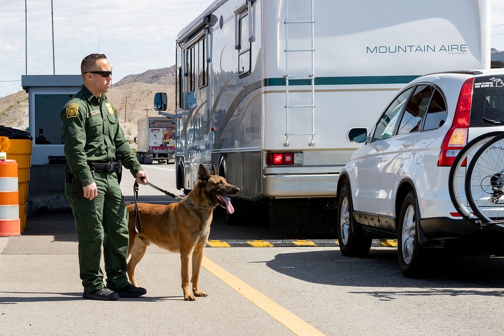 Border Patrol Agents conduct operations at the Interstate 8 Checkpoint near Yuma, AZ