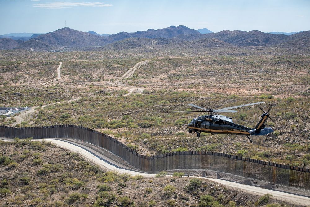 Department of Homeland Security Acting Deputy Secretary Ken Cuccinelli conducts a flyover of newly constructed border wall…