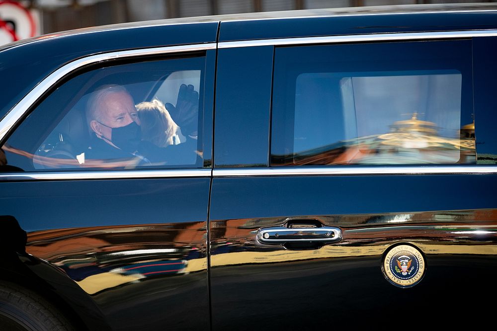 The motorcade of the 46th President of the United State Joseph R. Biden passes by as U.S. Customs and Border Protection…