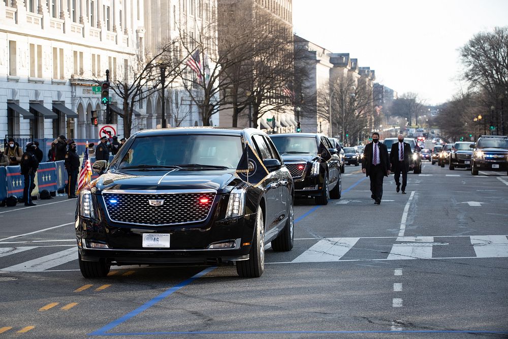 The motorcade of the 46th President of the United State Joseph R. Biden passes by as U.S. Customs and Border Protection…