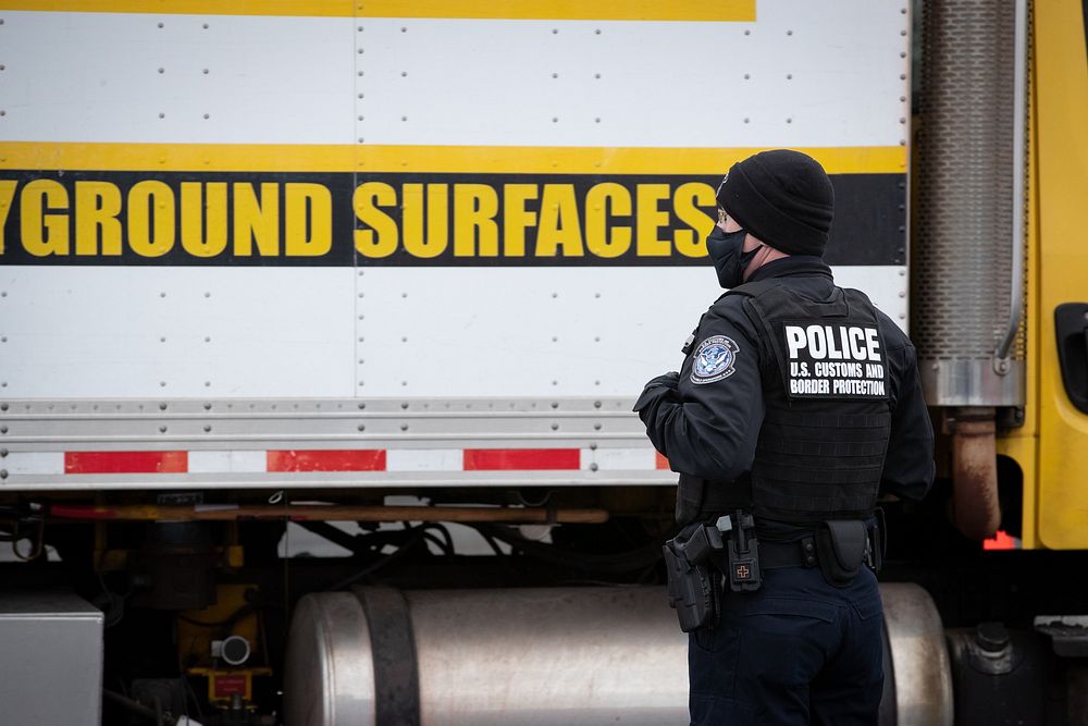 U.S. Customs and Border Protection Office of Field Operations scan all vehicles and shipments entering the Raymond James…