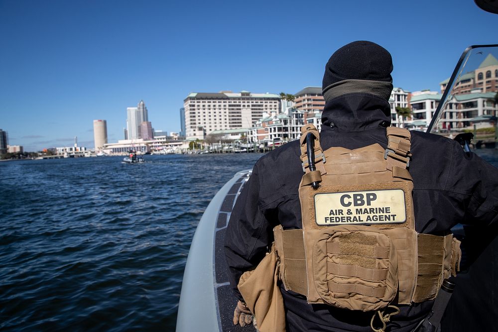 U.S. Customs and Border Protection Air and Marine Operations agents patrol the waterways in Tampa, Fla., February 2, 2021…