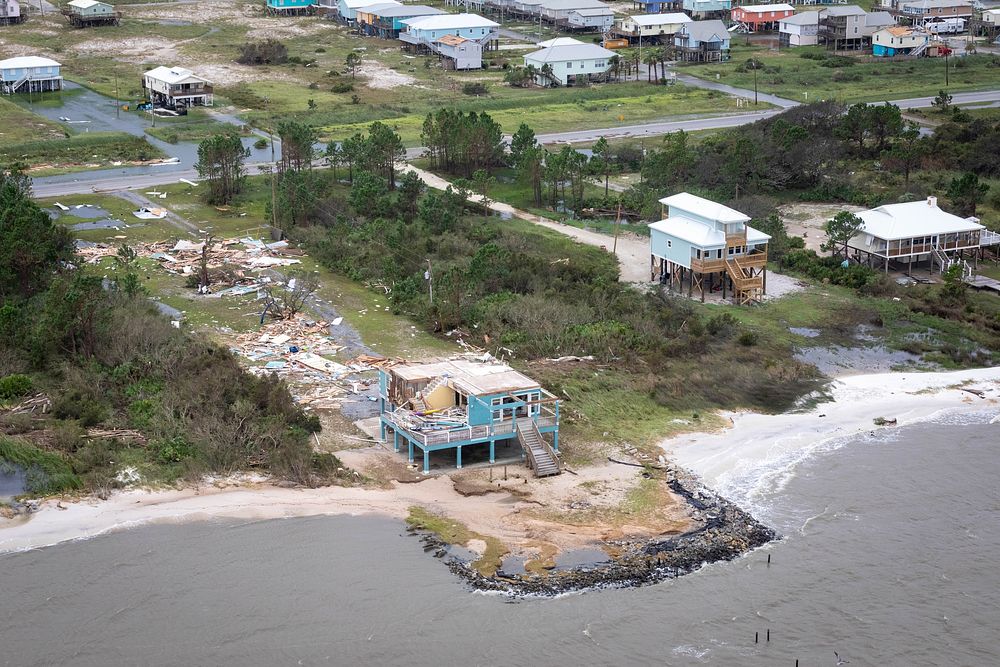 Customs and Border Protection Air and Marine agents survey damage caused by Hurricane Sally near Mobile, Ala., Sept. 16…