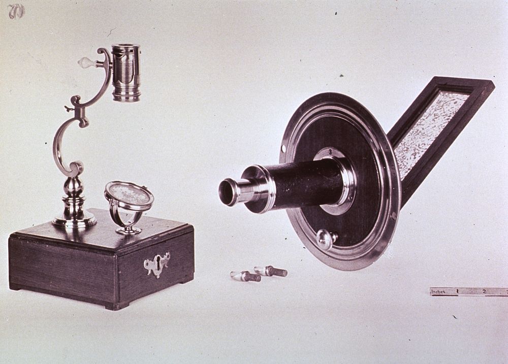 Microscopy: General view- Early Microscope. Original public domain image from Flickr