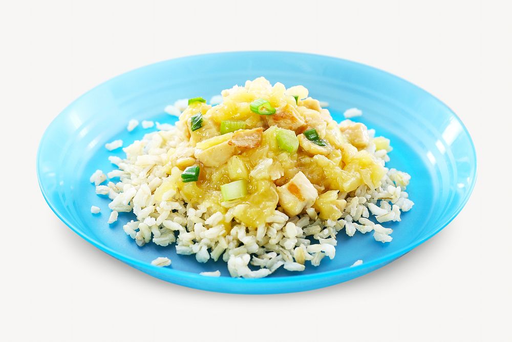 Chicken rice image, food photo on white
