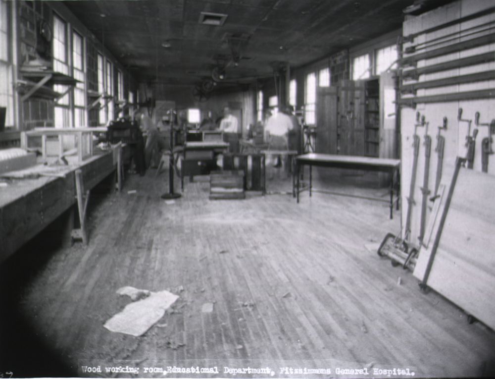 U.S. Army, Fitzsimons General Hospital, Denver, CO: Wood working room, Recreational Department. Original public domain image…