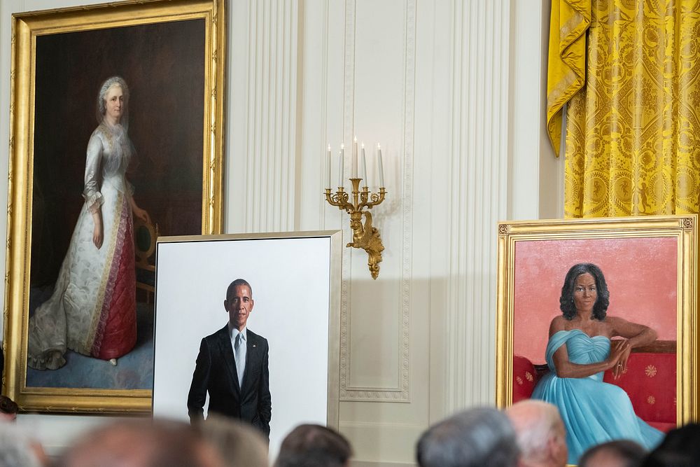 Former President Barack Obama and former First Lady Michelle Obama unveil their official White House portraits, Wednesday…