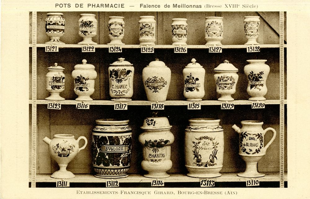 Pots de Pharmacie: Faïence de Meillonnas Bresse, XVIIIe siècle =: Pharmacy Jars: Earthenware from Meillonnas Bresse, 18th…