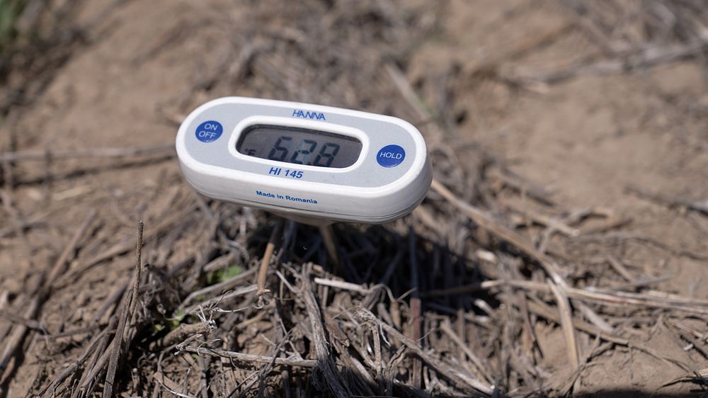 Soil temperature where residue from previous crops is providing cover. Larry Johnson, Shawn Preputin, and Alec McIntosh…