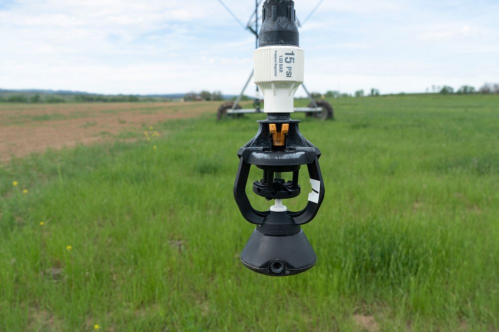 Pivot irrigation system on James Robinson's hayland within the Northern Cheyenne Indian Reservation. 