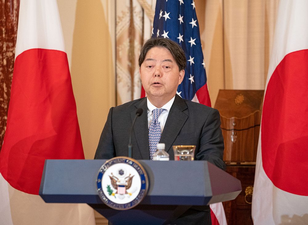 Japanese Foreign Minister Yoshimasa Hayashi Speaks at the Joint Press AvailabilitySecretary of State Antony J. Blinken hosts…