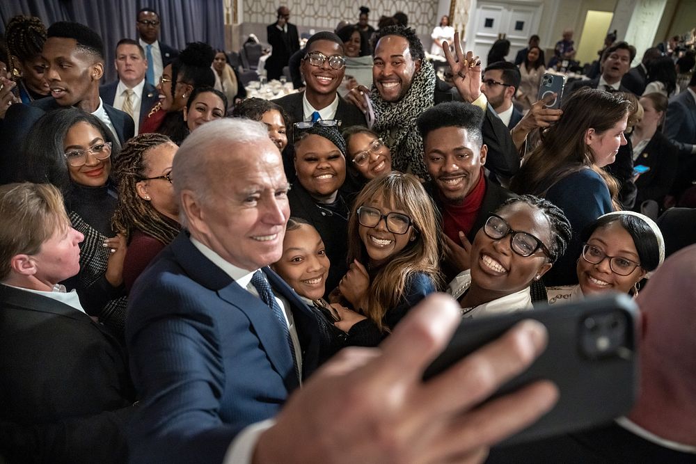 President Joe Biden greets attendees at National Action Network’s Dr. Martin Luther King Jr. Breakfast, Monday, January 16…