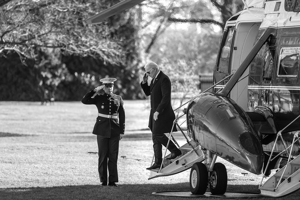President Joe Biden disembarks Marine One on the South Lawn of the White House, Monday, December 19, 2022, after a weekend…