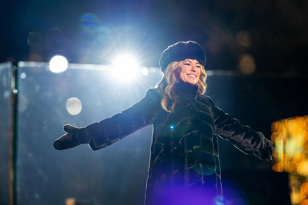 Shania Twain performs at the 100th National Christmas Tree Lighting Wednesday, November 30, 2022, on the Ellipse in…