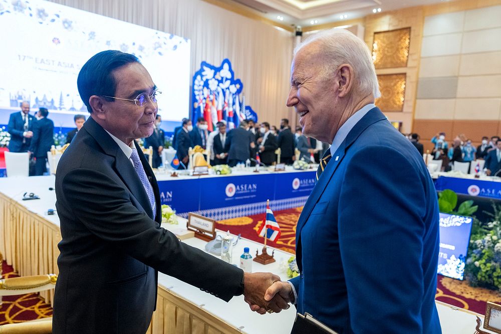 President Joe Biden attends the East Asian Leaders Summit, Sunday, November 13, 2022, at the Sokha Hotel in Phnom Penh…