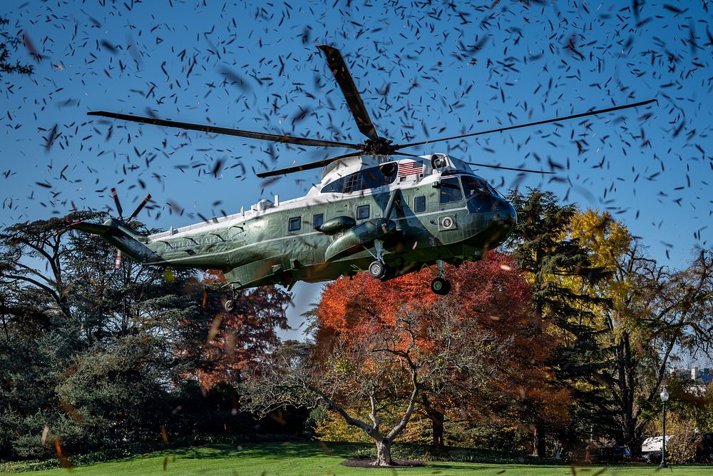 Marine One lands on the South Lawn of the White House Thursday, November 3, 2022, to begin President Joe Bidenâs trip to New…