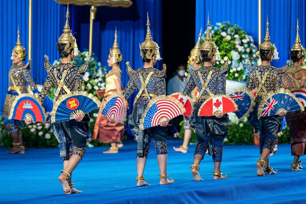 Cultural dancers perform while President Joe Biden attends the East Asia Summit leaders dinner, Saturday, November 12, 2022…