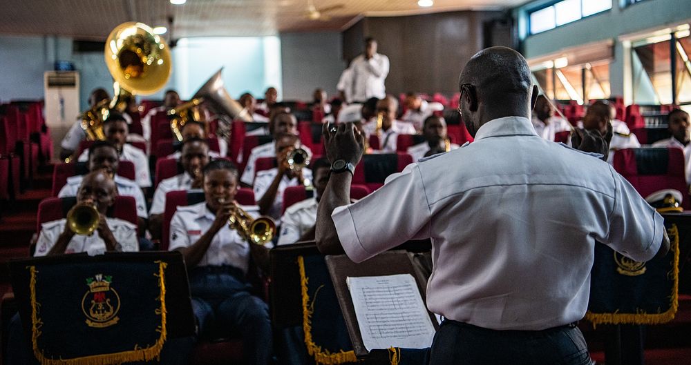 Nigerian Navy Band, NAVEUR-NAVAF Band, perform for Nigeria NTCHQ in Lagos